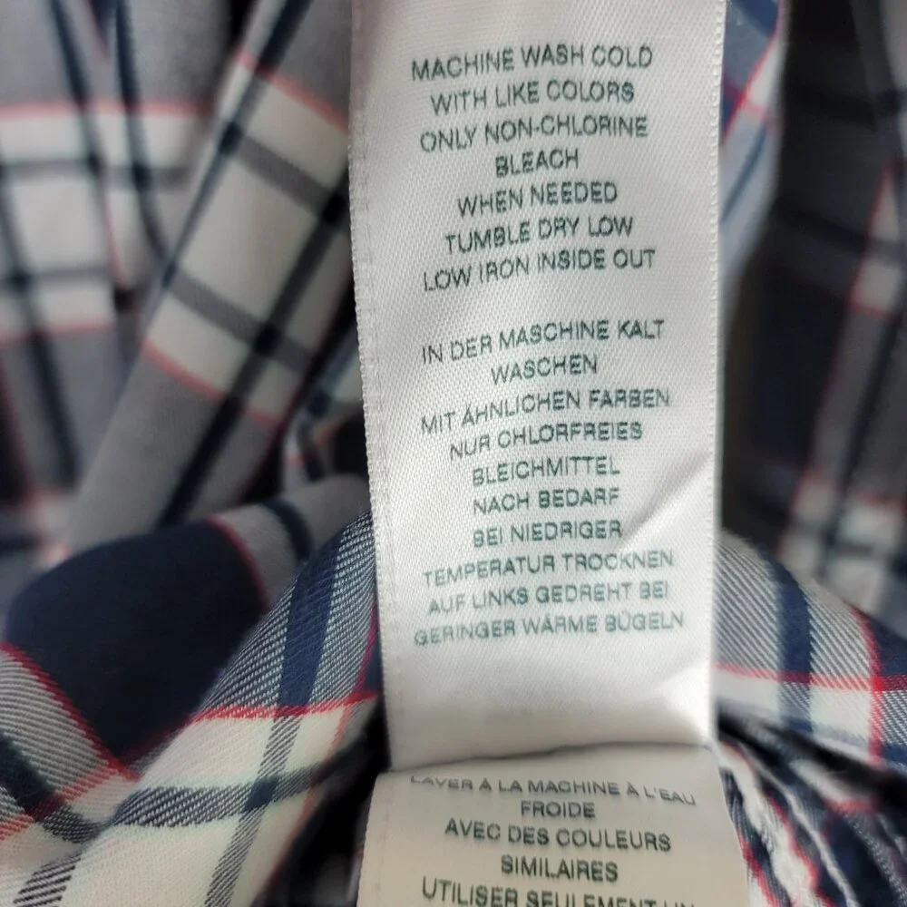 True Religion Plaid Western Shirt 3XL Blue Button Down Logo Pockets